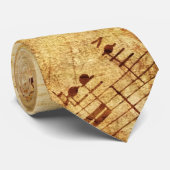 Golden Vintage Notennotiz Krawatte (Gerollt)