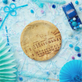 Golden Vintage Notennotiz Pappteller (Party)