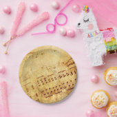 Golden Vintage Notennotiz Pappteller (Party)