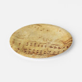 Golden Vintage Notennotiz Pappteller (Schrägansicht)