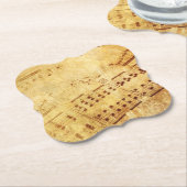 Golden Vintage Notennotiz Untersetzer (angewinkelt)