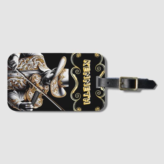 Golden Violin Features Cowboy Gravur Gepäckanhänger