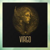 Golden Virgo Klassisches Tierzeichen schwarz Fensteraufkleber (Blatt 3)