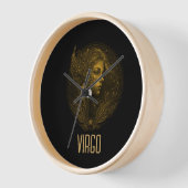 Golden Virgo Klassisches Tierzeichen schwarz Uhr (Winkel)