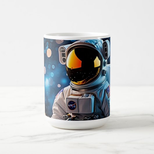 Golden-Visor Astronaut Portrait Kaffeetasse (Mittel)