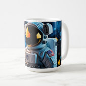 Golden-Visor Astronaut Portrait Kaffeetasse (VorderseiteRechts)