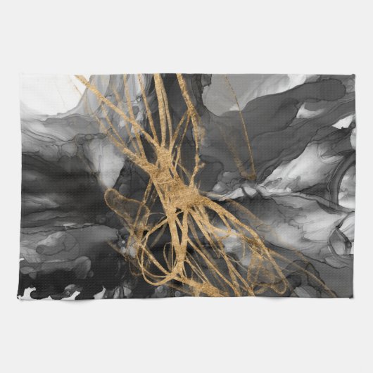 Golden Vortex I Geschirrtuch (Horizontal)