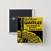 Golden Waffles Frühstück Button (Vorne & Hinten)