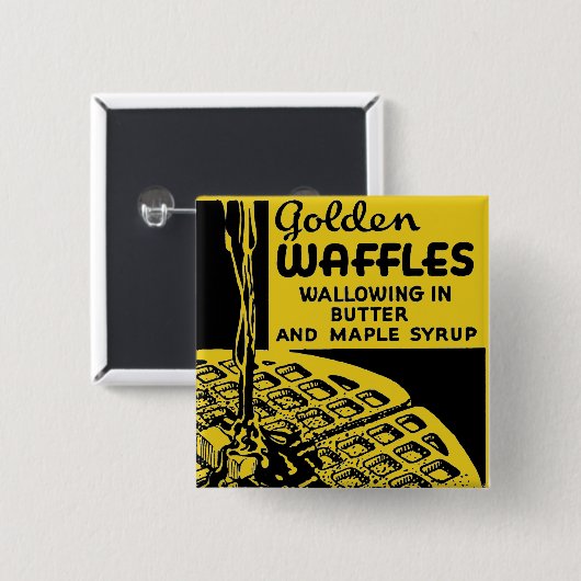 Golden Waffles Frühstück Button (Vorne & Hinten)