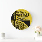 Golden Waffles Frühstück Große Wanduhr (Zuhause)