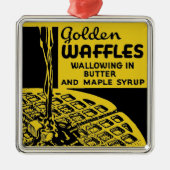 Golden Waffles Frühstück Ornament Aus Metall (Vorne)