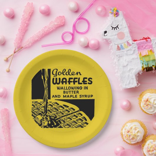 Golden Waffles Frühstück Pappteller (Party)