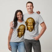 Golden Warrior Gesicht Graues T-Shirt (Unisex)