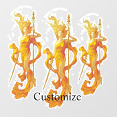 Golden Warrior Goddess Thunder_Cove Fensteraufkleber (Blatt)
