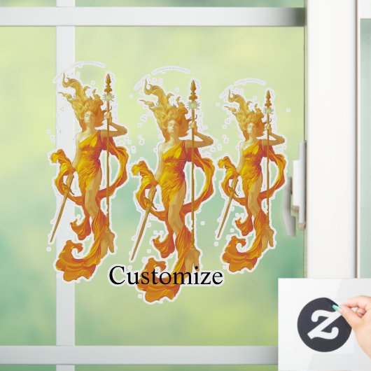 Golden Warrior Goddess Thunder_Cove Fensteraufkleber (Zuhause)