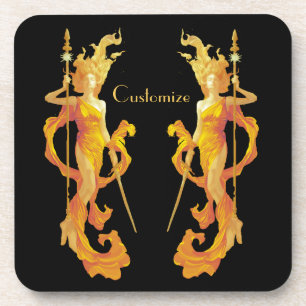 Golden Warrior Goddess Thunder_Cove  Getränkeuntersetzer