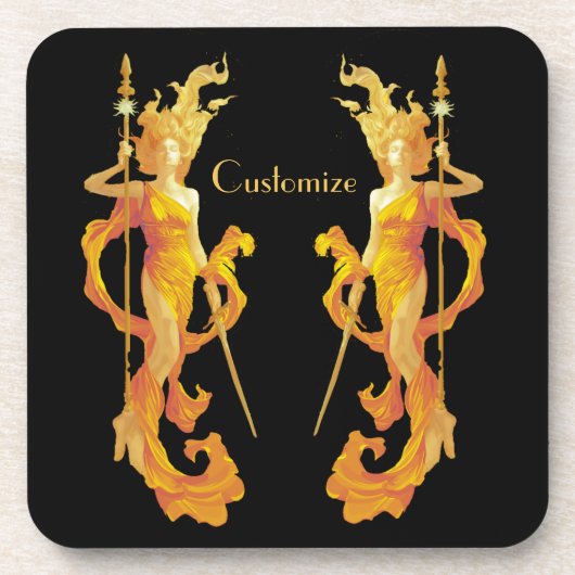 Golden Warrior Goddess Thunder_Cove Getränkeuntersetzer (Vorderseite)