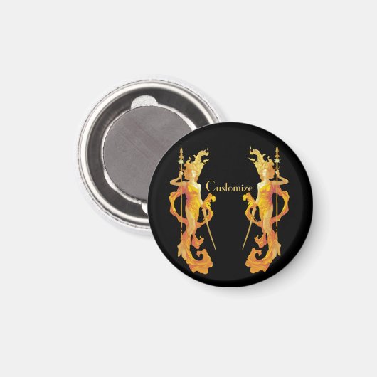 Golden Warrior Goddess Thunder_Cove Magnet (Vorderseite/Rückseite)