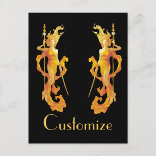 Golden Warrior Goddess Thunder_Cove Postkarte