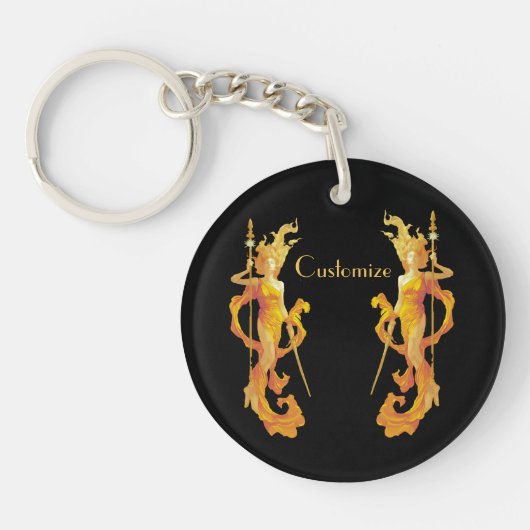 Golden Warrior Goddess Thunder_Cove Schlüsselanhän Schlüsselanhänger (Vorderseite)