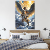 Golden Warrior of Heaven Archangel Michael Leinwanddruck (Insitu (Schlafzimmer))