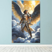 Golden Warrior of Heaven Archangel Michael Leinwanddruck (Insitu (Holzboden))