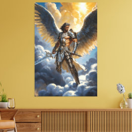 Golden Warrior of Heaven Archangel Michael Leinwanddruck