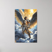 Golden Warrior of Heaven Archangel Michael Leinwanddruck (Vorderseite)