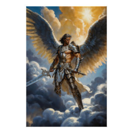 Golden Warrior of Heaven Archangel Michael Poster