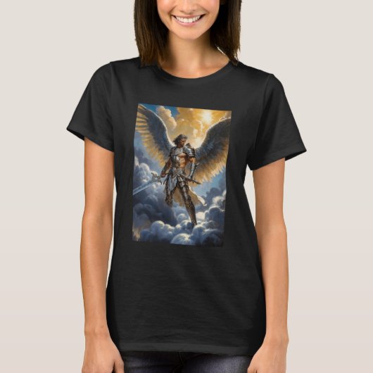 Golden Warrior of Heaven Archangel Michael T-Shirt (Vorderseite)