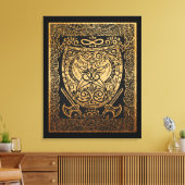 Golden Warrior Shield - Inspiriertes Viking Leinwanddruck (Insitu (Wohnzimmer))