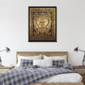 Golden Warrior Shield - Inspiriertes Viking Leinwanddruck (Insitu (Schlafzimmer))