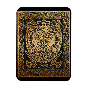 Golden Warrior Shield - Inspiriertes Viking Magnet