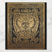 Golden Warrior Shield - Inspiriertes Viking Weinetikett (Einzelnes Label)
