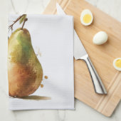 Golden Watercolor Birnen Towel Sommer Geschirrtuch (Viertel Falte)