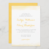Golden Watercolor Dip Wedding Einladung (Vorne/Hinten)
