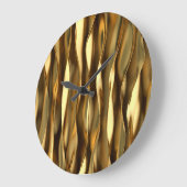 Golden Wave 3D Render. Große Wanduhr (Winkel)