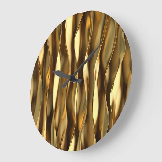 Golden Wave 3D Render. Große Wanduhr (Winkel)