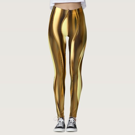 Golden Wave 3D Render. Leggings (Vorderseite)