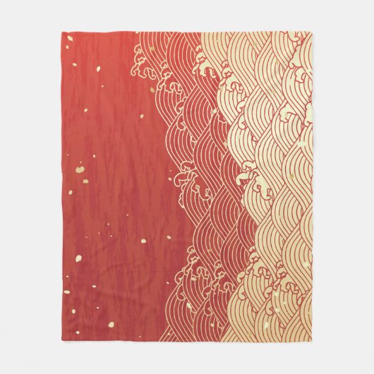 Golden Wave Paper Texture Muster Fleecedecke (Vorderseite)