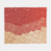 Golden Wave Paper Texture Muster Fleecedecke (Vorderseite (Horizontal))