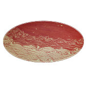 Golden Wave Paper Texture Muster Schneidebrett (Ecke)