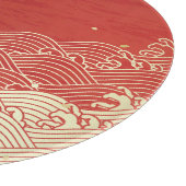 Golden Wave Paper Texture Muster Schneidebrett (Ecke)