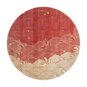 Golden Wave Paper Texture Muster Schneidebrett