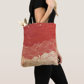 Golden Wave Paper Texture Muster Tasche (Von Nahem)
