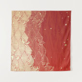 Golden Wave Paper Texture Muster Wandteppich (Vorderseite (Horizontal))