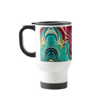 Golden Waves Fluid Art Tasse