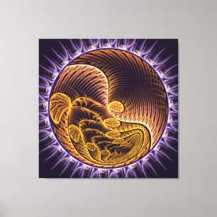 Golden Waves moderne Kunst Leinwanddruck