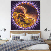Golden Waves moderne Kunst Leinwanddruck (Insitu (Schlafzimmer))