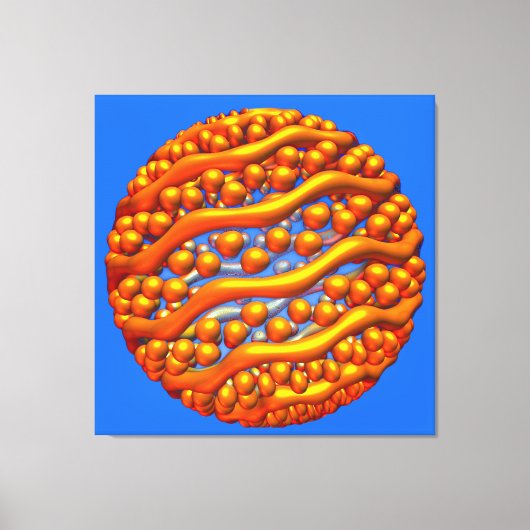 Golden Waves Stretched Canvas Print Leinwanddruck (Vorderseite)